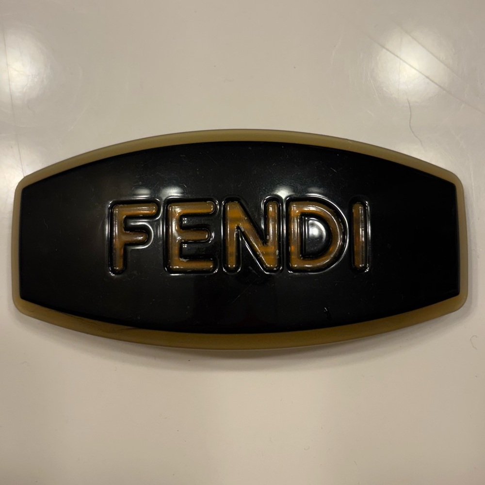 Fendi Vintage Hair Clip Barrette - Acrylic with Fendi Logo